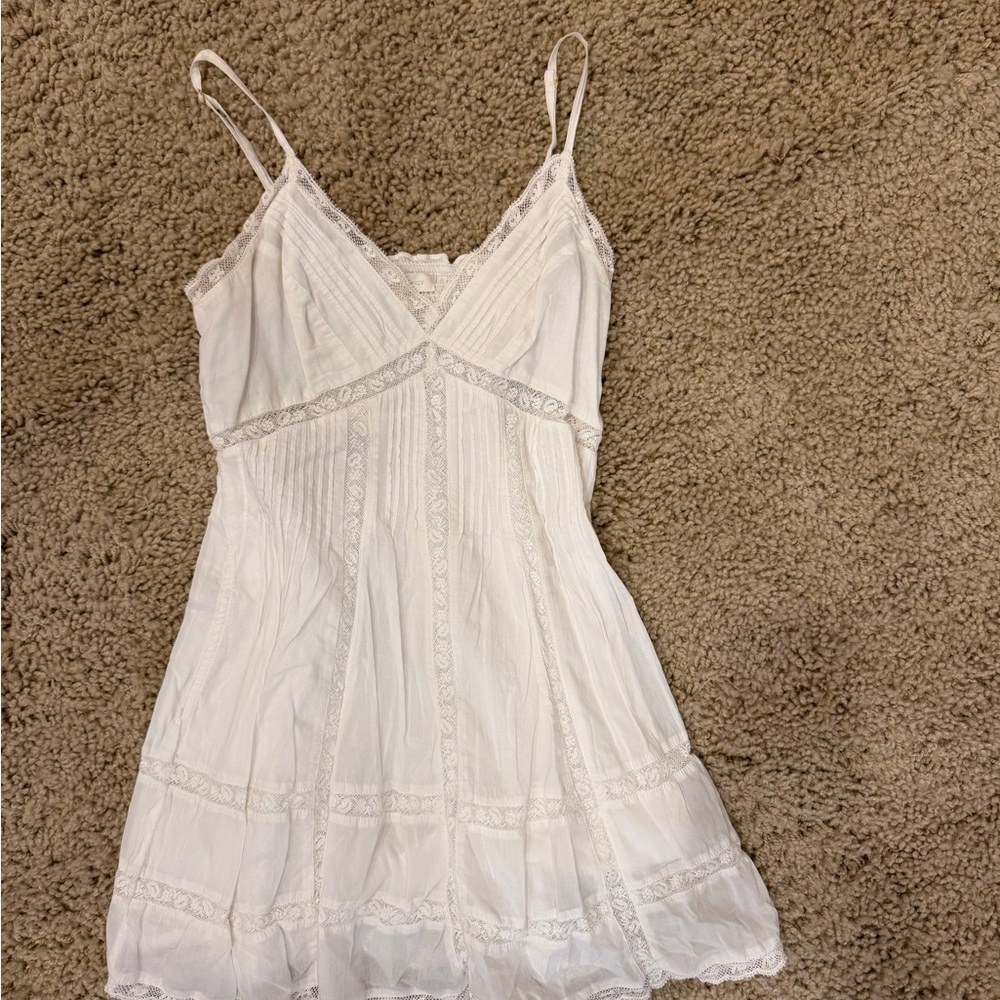 LoveShackFancy White Lace Trim Dress